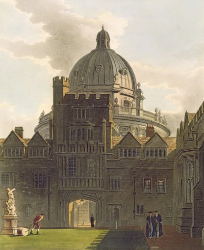 Esterno del Brasenose College e Radcliffe Library, illustrazione da 